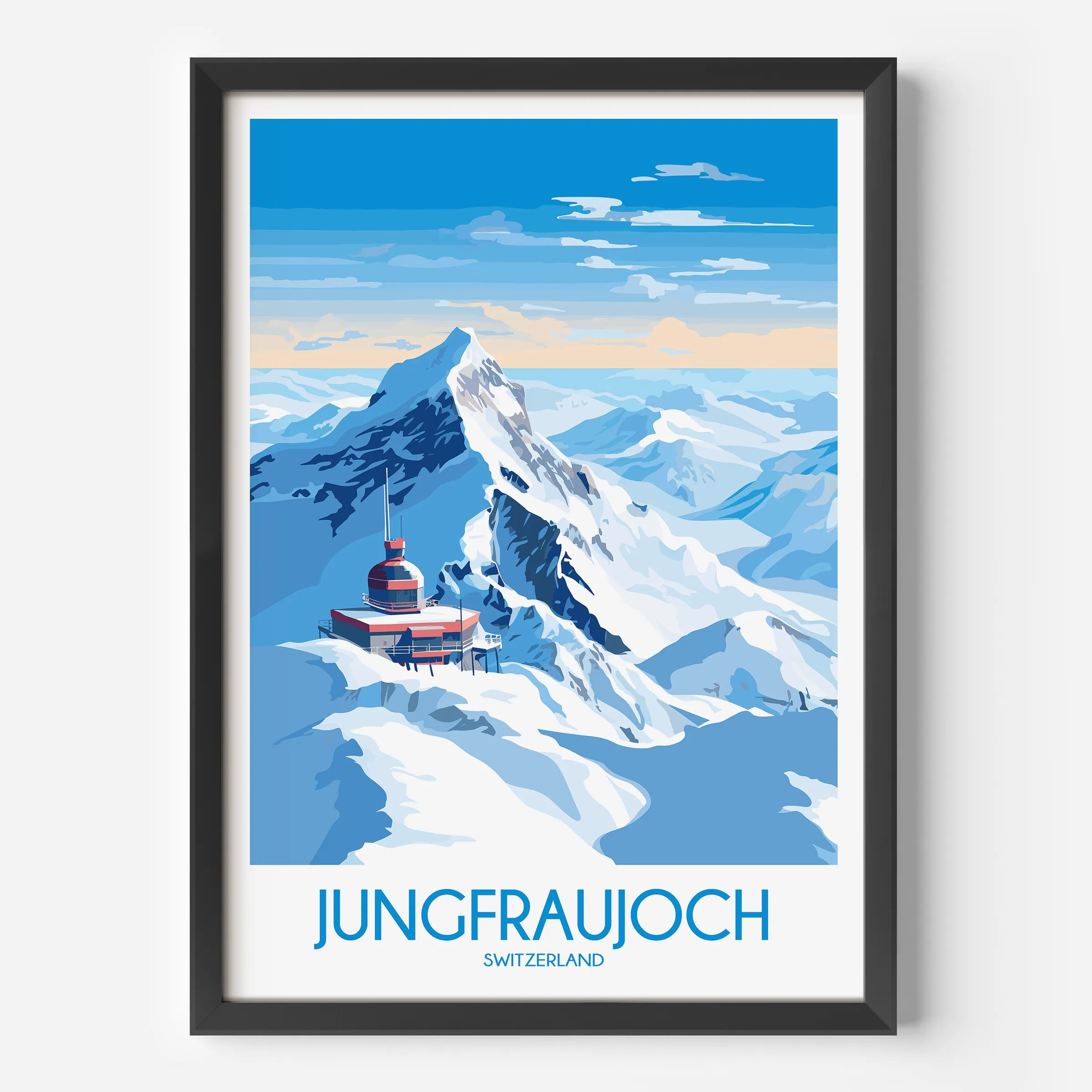 Jungfraujoch Modern Travel Poster