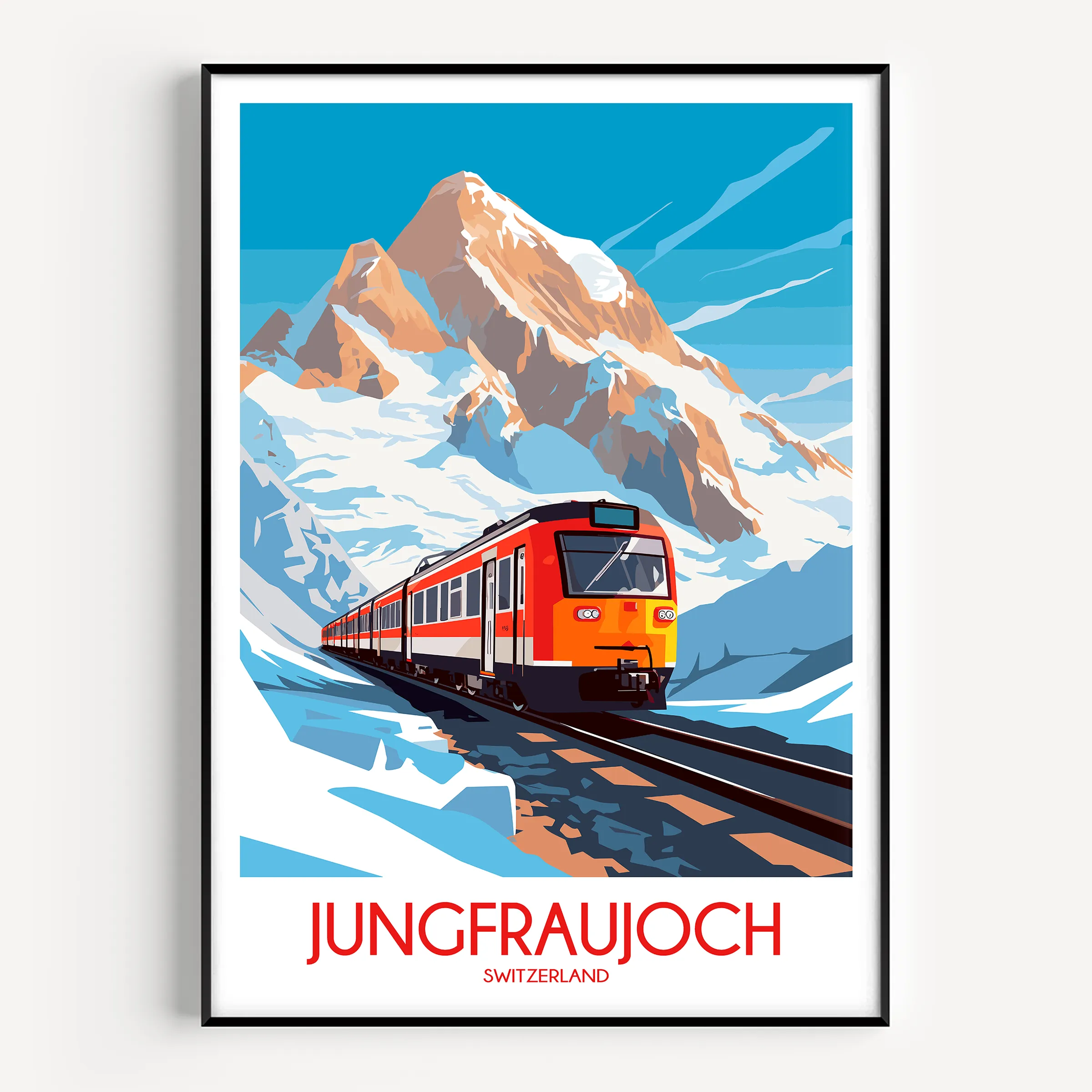 Jungfraujoch Modern Travel Poster