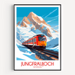 Jungfraujoch Modern Travel Poster