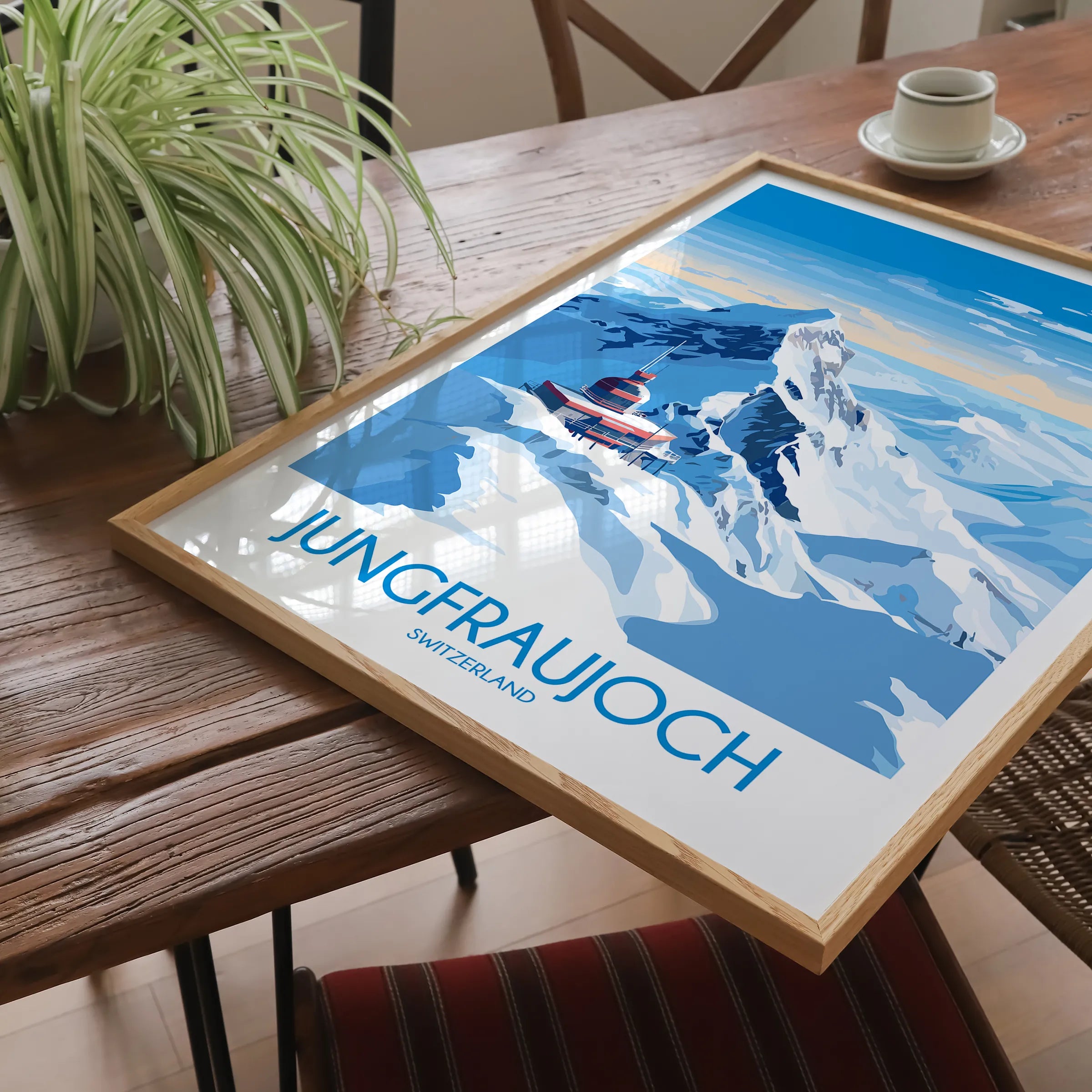 Jungfraujoch Retro Travel Illustration