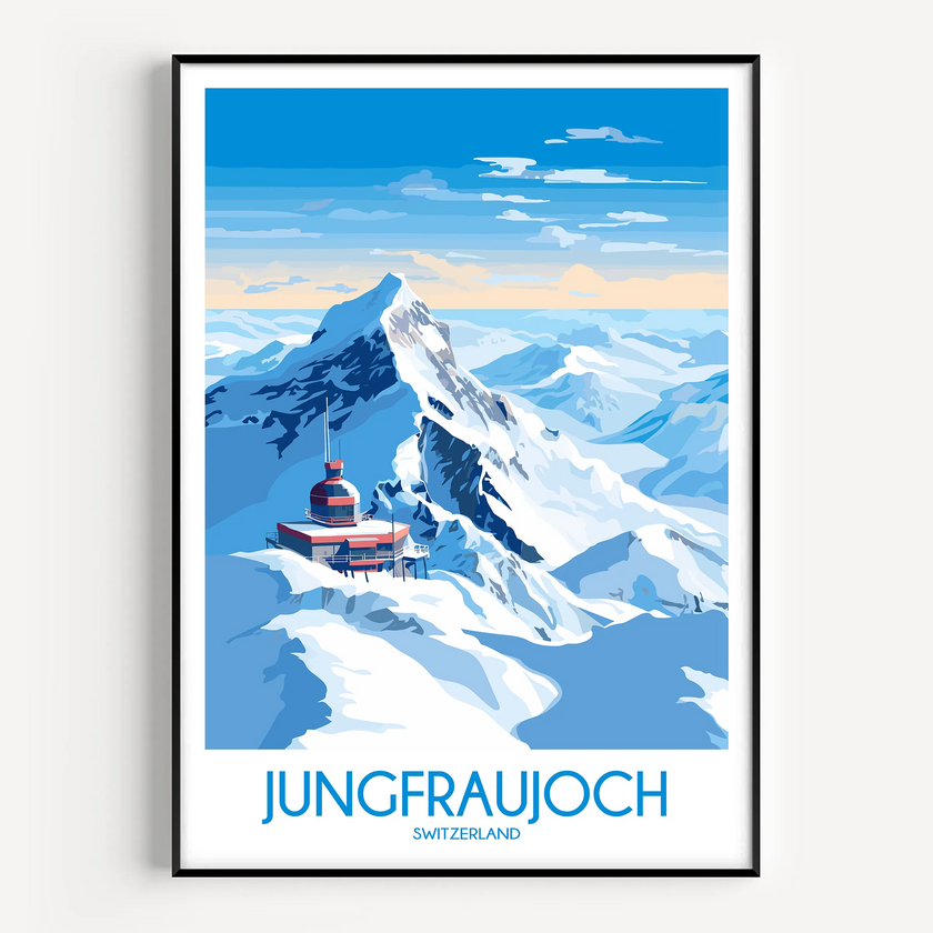 Jungfraujoch Vintage Style Print