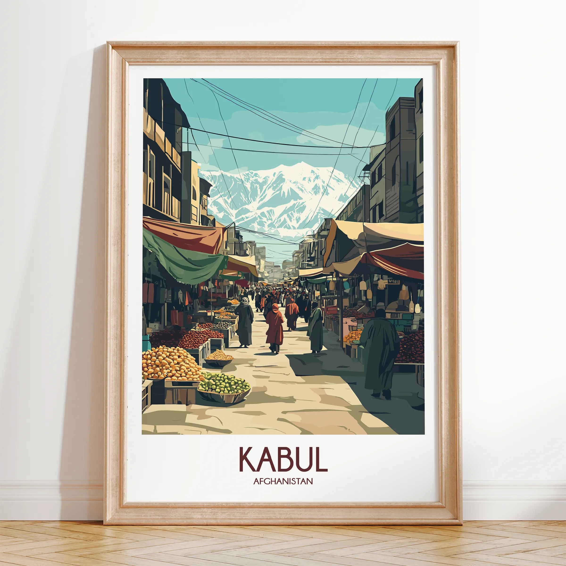 Kabul Retro Travel Illustration
