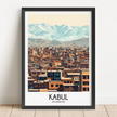 Kabul Retro Travel Illustration