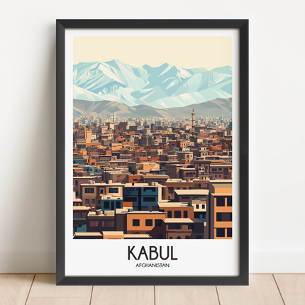 Kabul Retro Travel Illustration