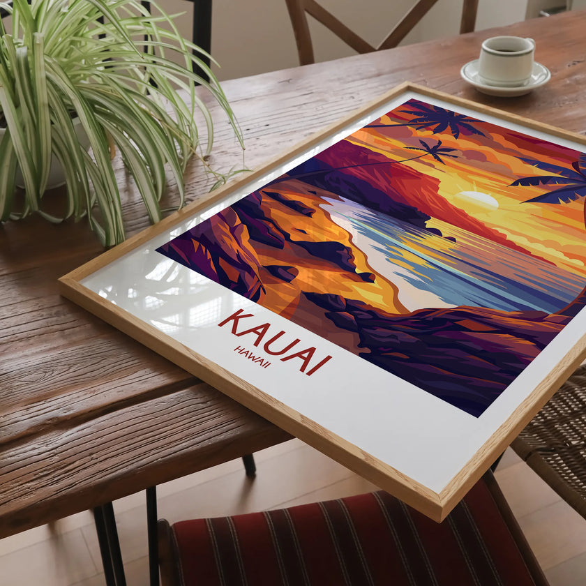 Kauai Modern Travel Poster