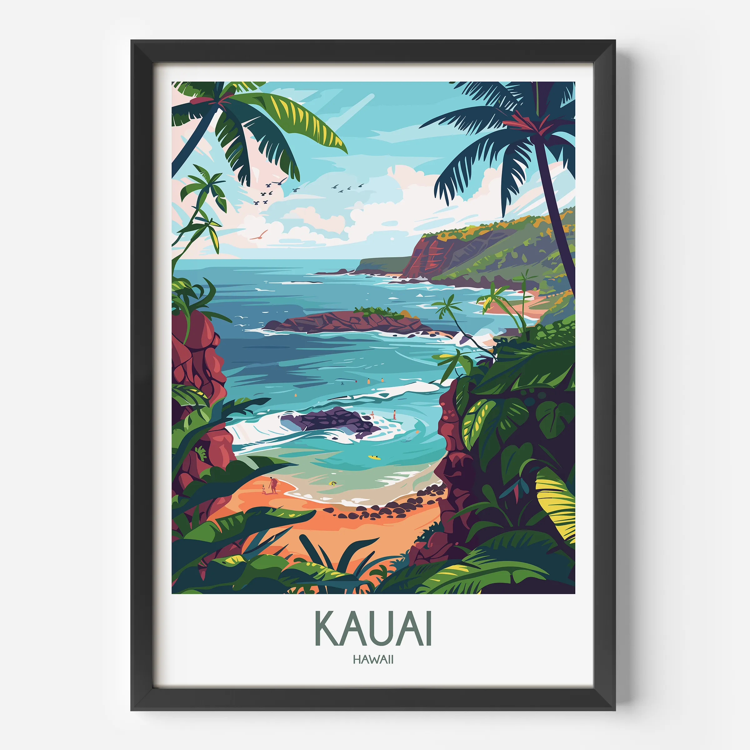 Kauai Modern Travel Poster