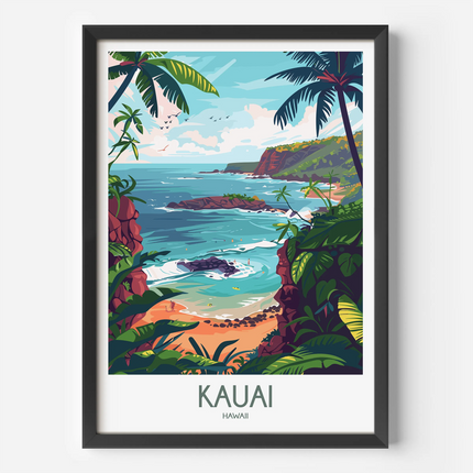 Kauai Modern Travel Poster