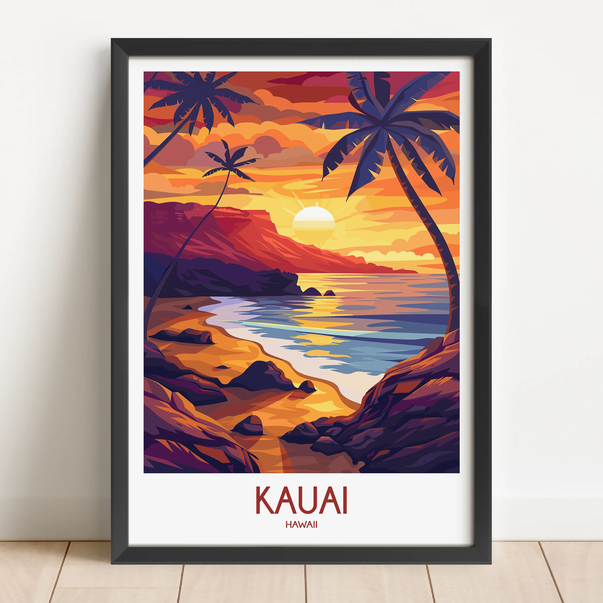 Kauai Retro Travel Illustration