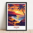 Kauai Retro Travel Illustration