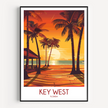 Key West Retro Travel Illustration