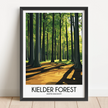 Kielder Forest Vintage Style Print