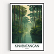 Kinabatangan Retro Travel Illustration