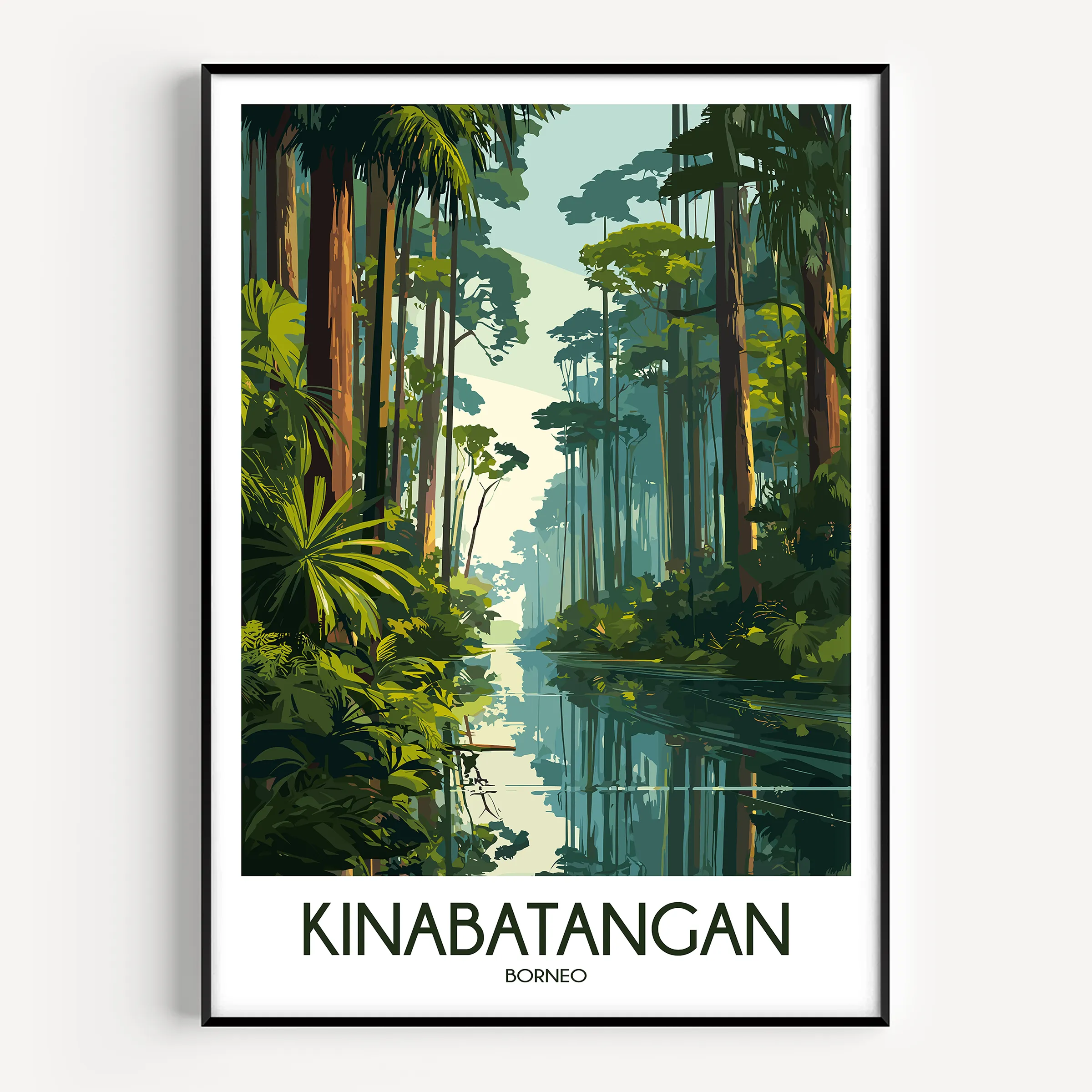 Kinabatangan River Minimalist Wall Art