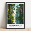 Kinabatangan River Modern Travel Poster