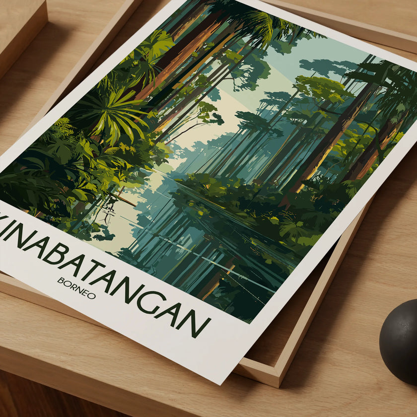 Kinabatangan River Vintage Style Print