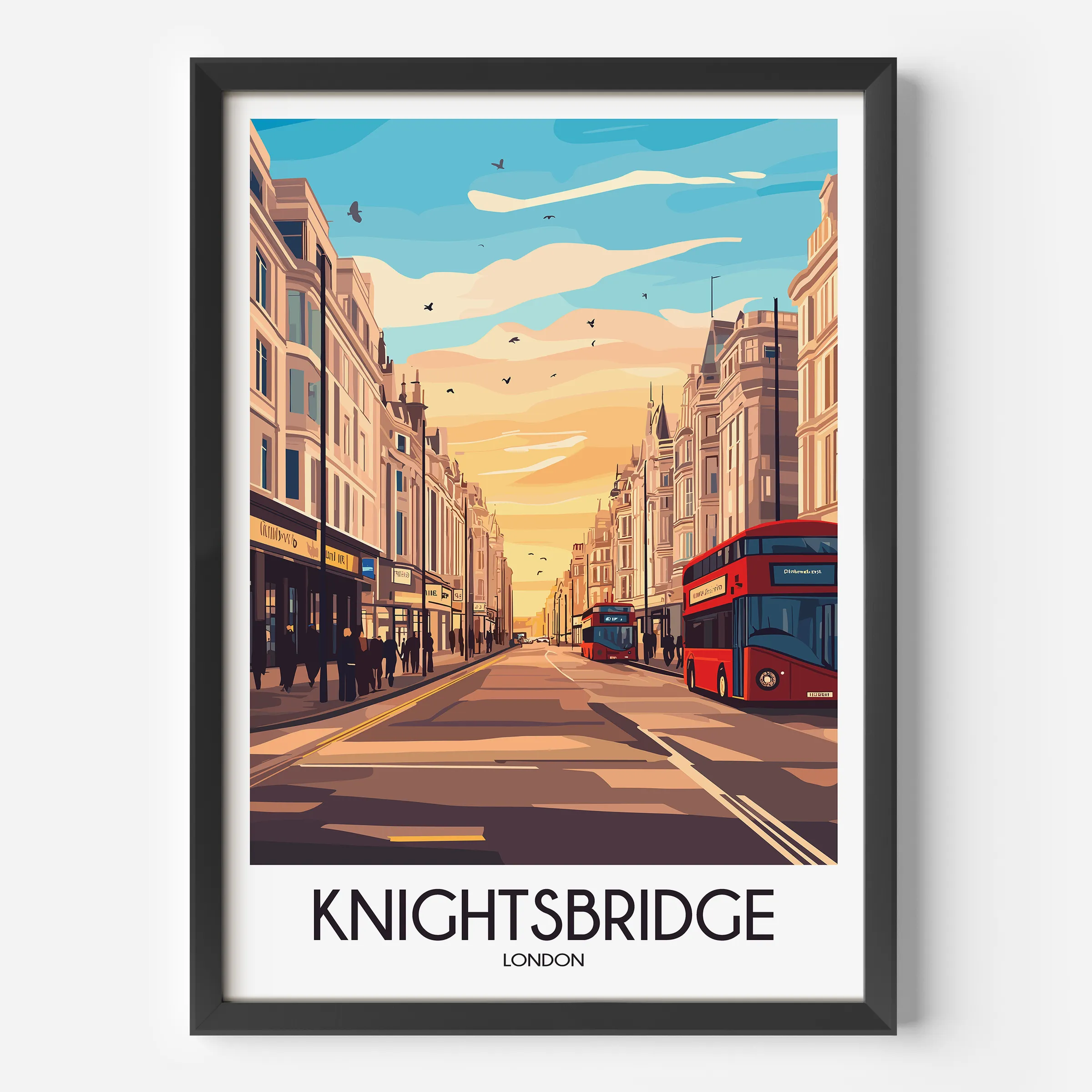 Knightsbridge Retro Travel Illustration