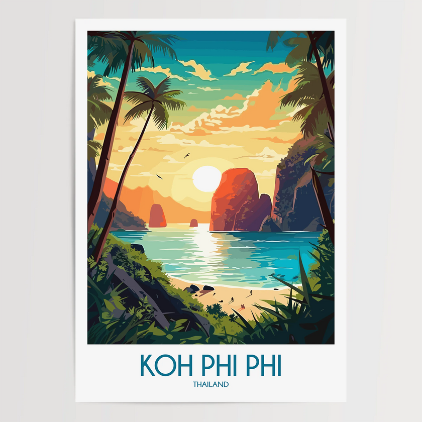 Koh Phi Phi Modern Travel Poster
