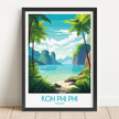 Koh Phi Phi Vintage Style Print