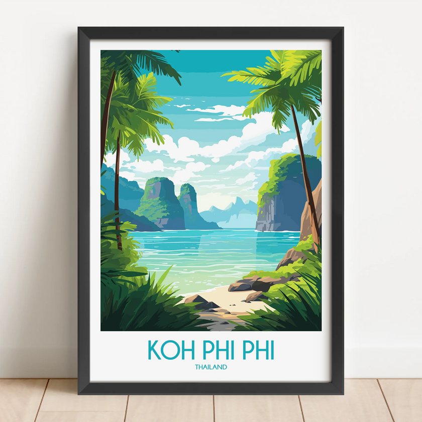Koh Phi Phi Vintage Style Print