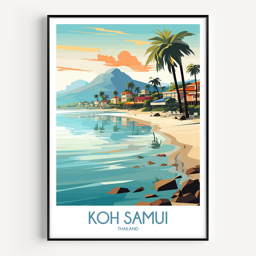 Koh Samui Vintage Style Print