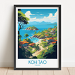 Koh Tao Retro Travel Illustration