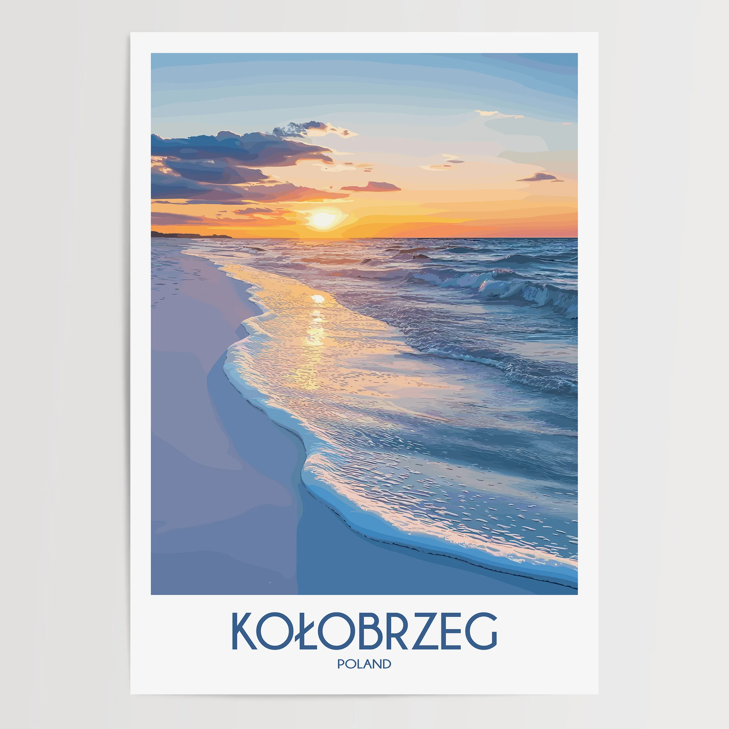 Kolobrzeg Retro Travel Illustration