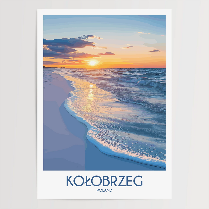 Kolobrzeg Retro Travel Illustration