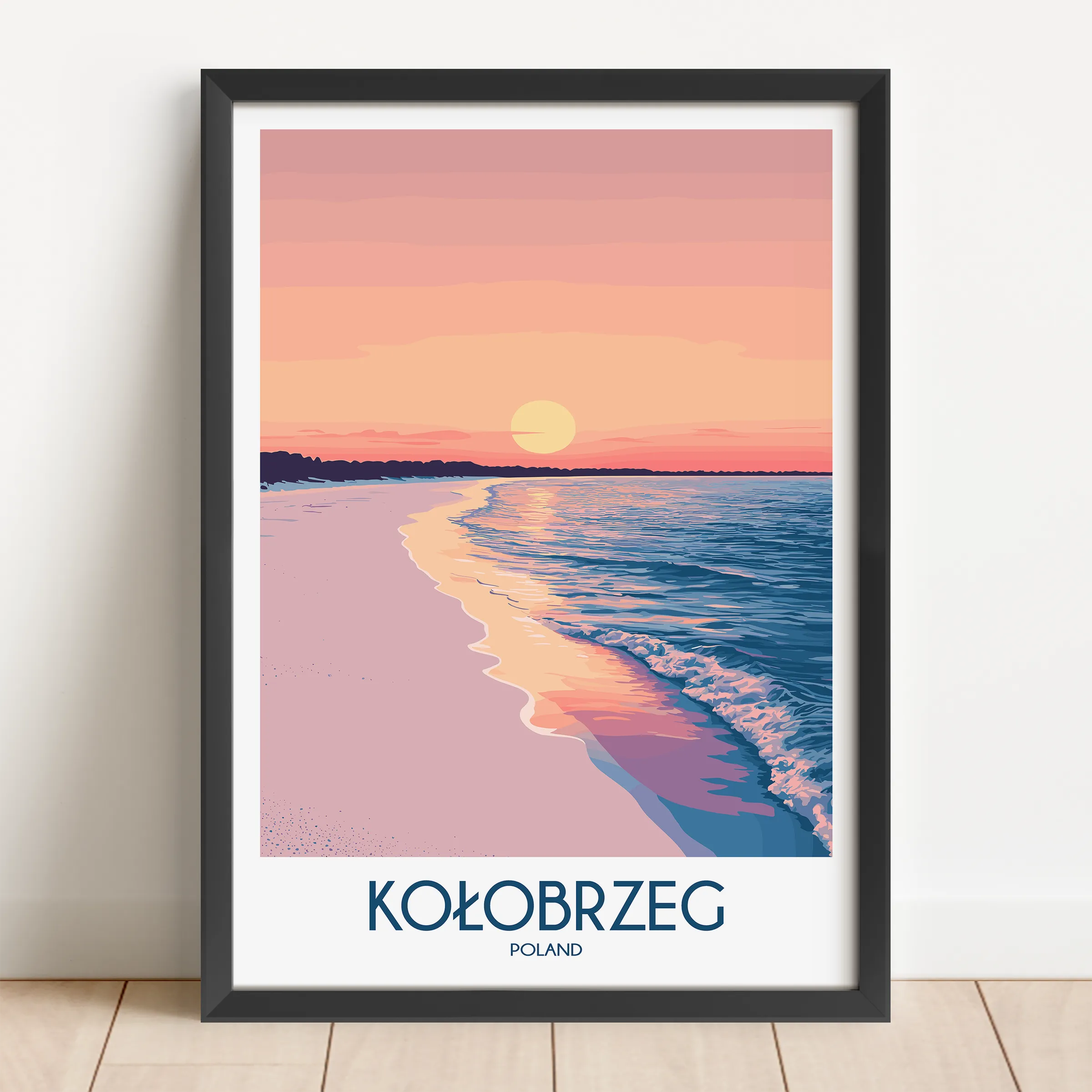 Kolobrzeg Retro Travel Illustration