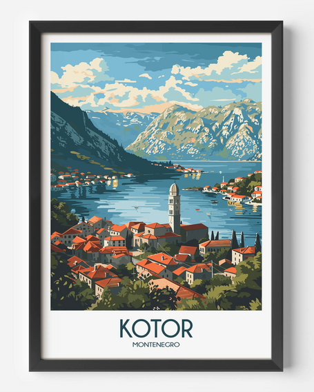 Kotor Modern Travel Poster