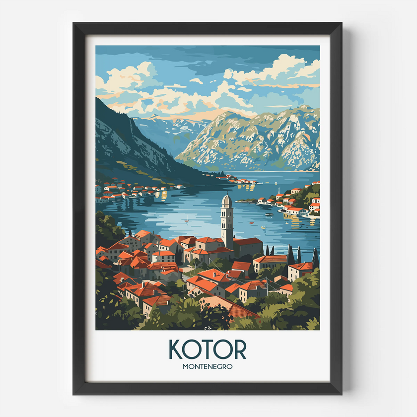 Kotor Modern Travel Poster