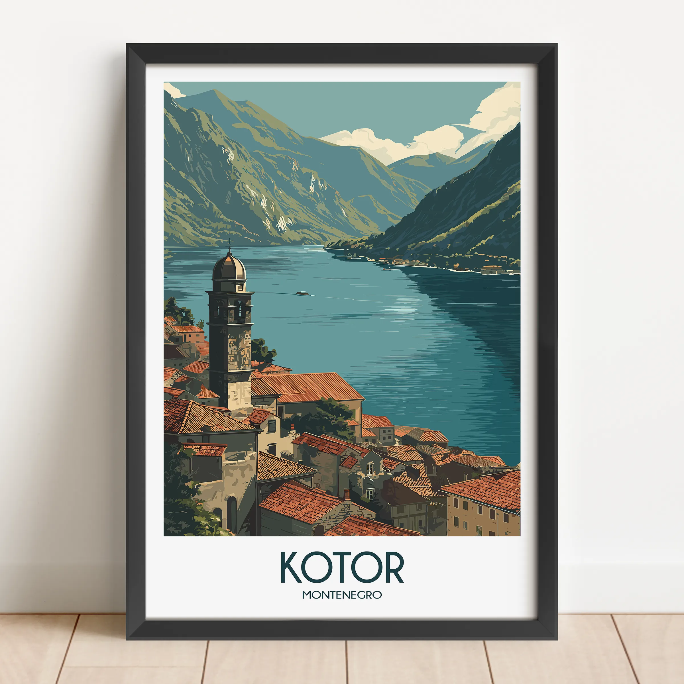 Kotor Retro Travel Illustration