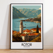 Kotor Retro Travel Illustration