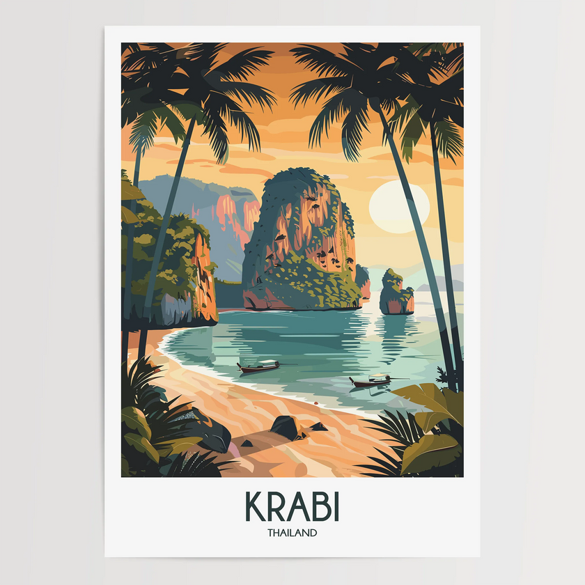 Krabi Modern Travel Poster