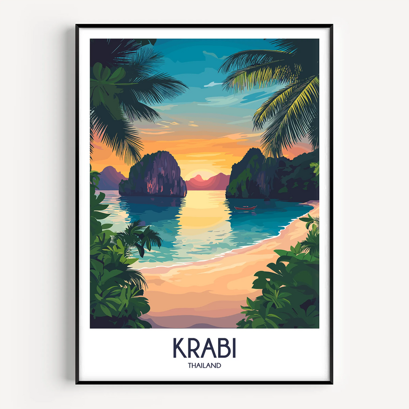 Krabi Modern Travel Poster