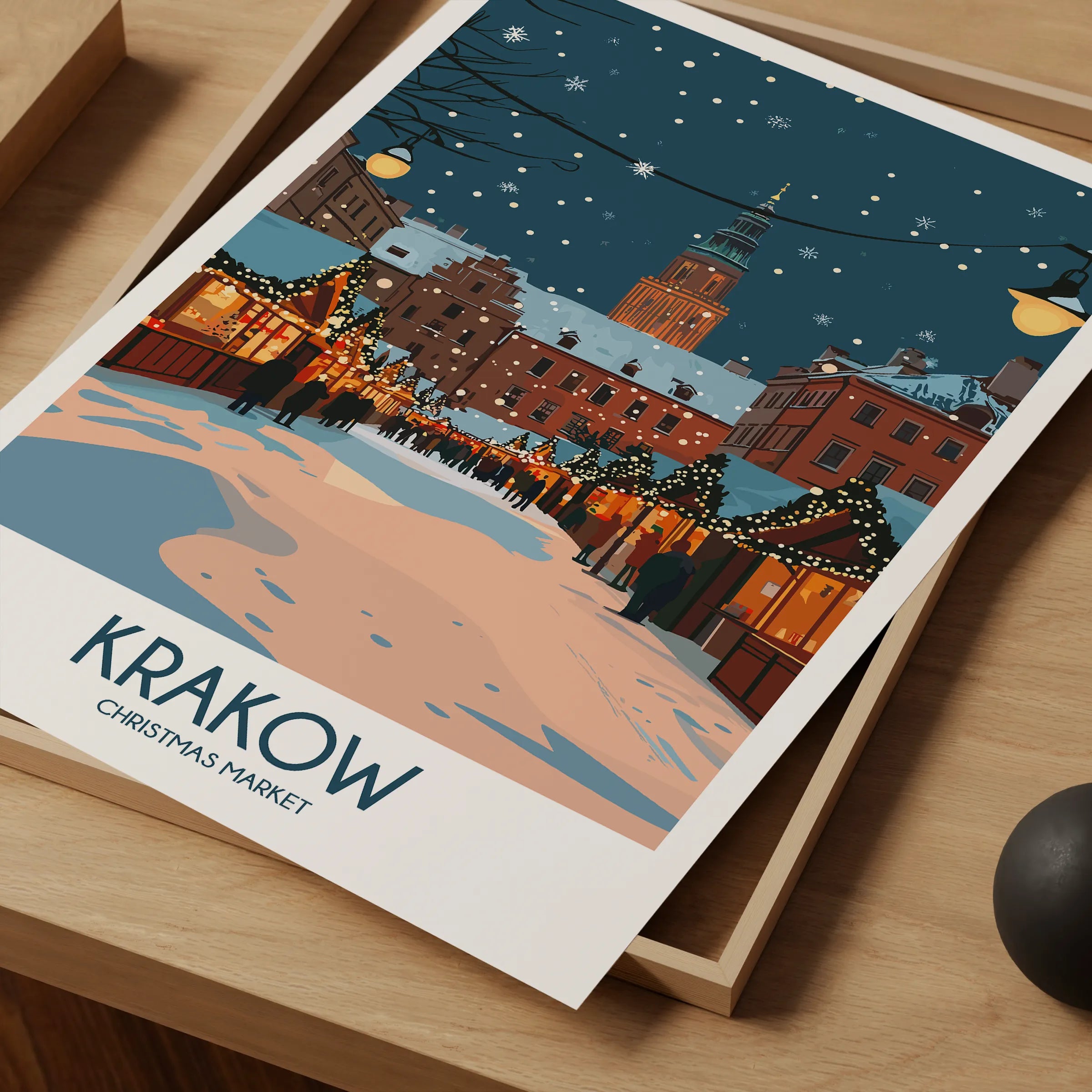 Krakow Retro Travel Illustration