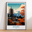 Kyoto Retro Travel Illustration