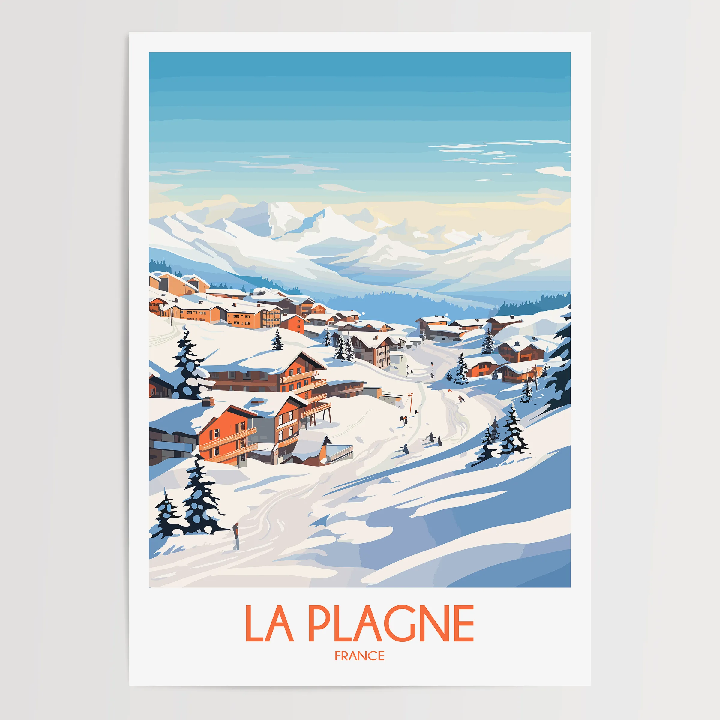 La Plagne Modern Travel Poster