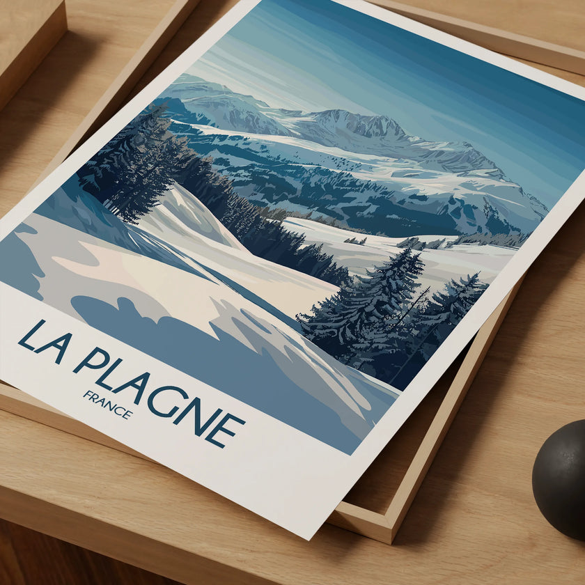 La Plagne Retro Travel Illustration