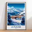 La Plagne Retro Travel Illustration