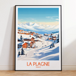 La Plagne Retro Travel Illustration