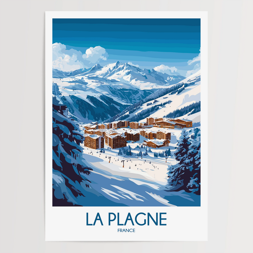 La Plagne Souvenir Poster Print