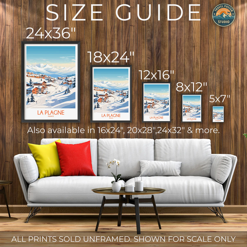 La Plagne Souvenir Poster Print