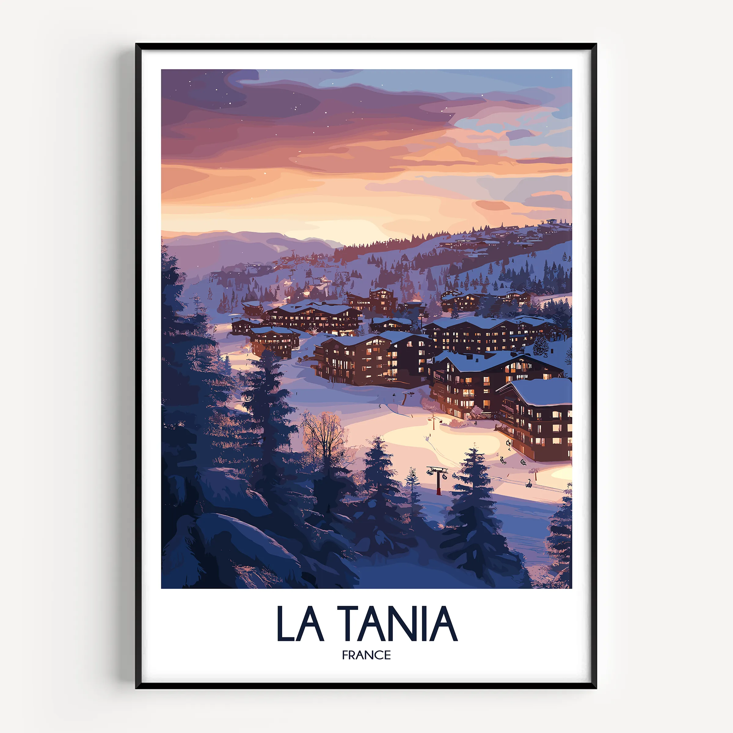La Tania Modern Travel Poster