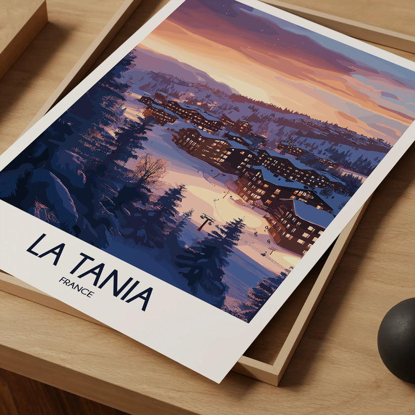 La Tania Retro Travel Illustration