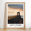 Lady'S Tower Retro Travel Illustration