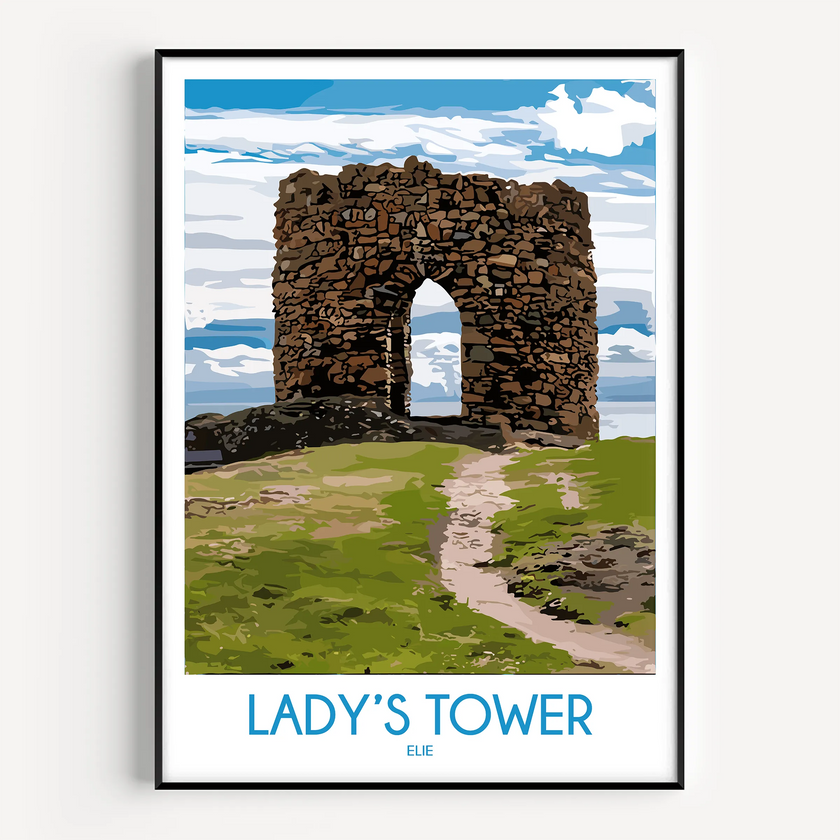 Lady'S Tower Retro Travel Illustration