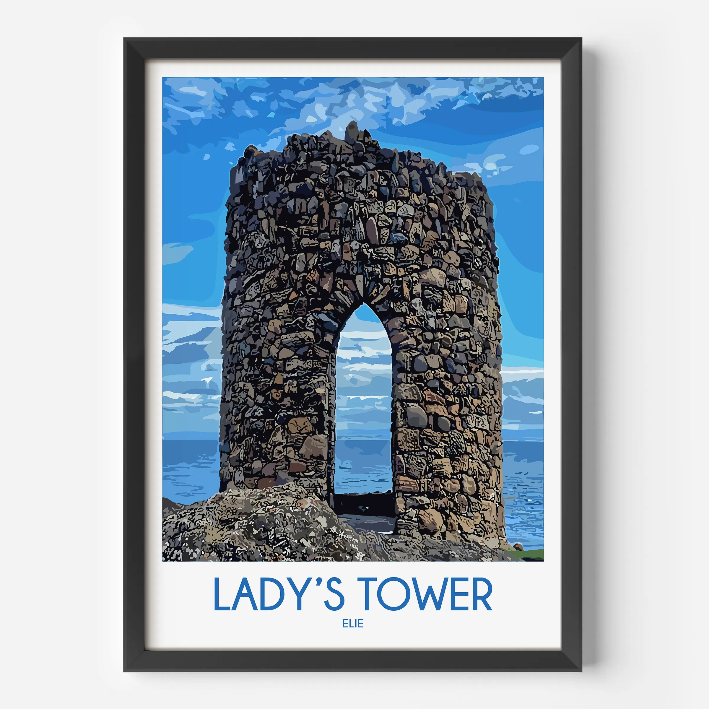 Ladys Tower Modern Travel Poster