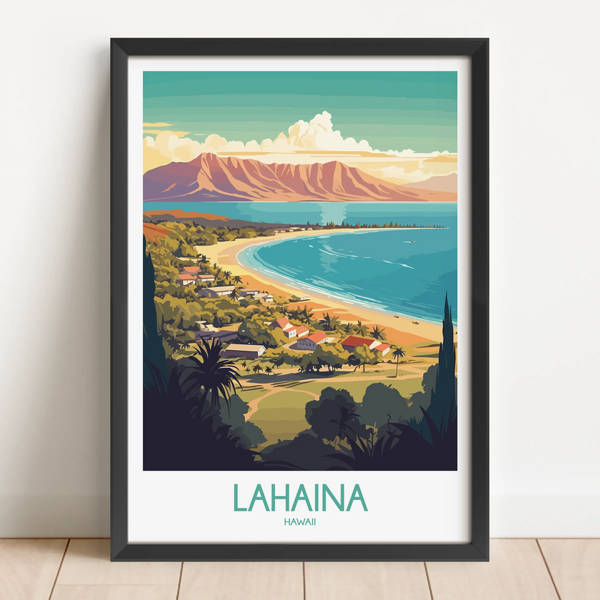 Lahaina Retro Travel Illustration