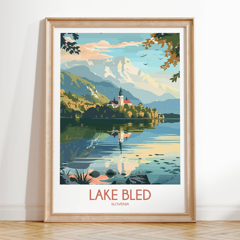 Lake Bled Minimalist Wall Art