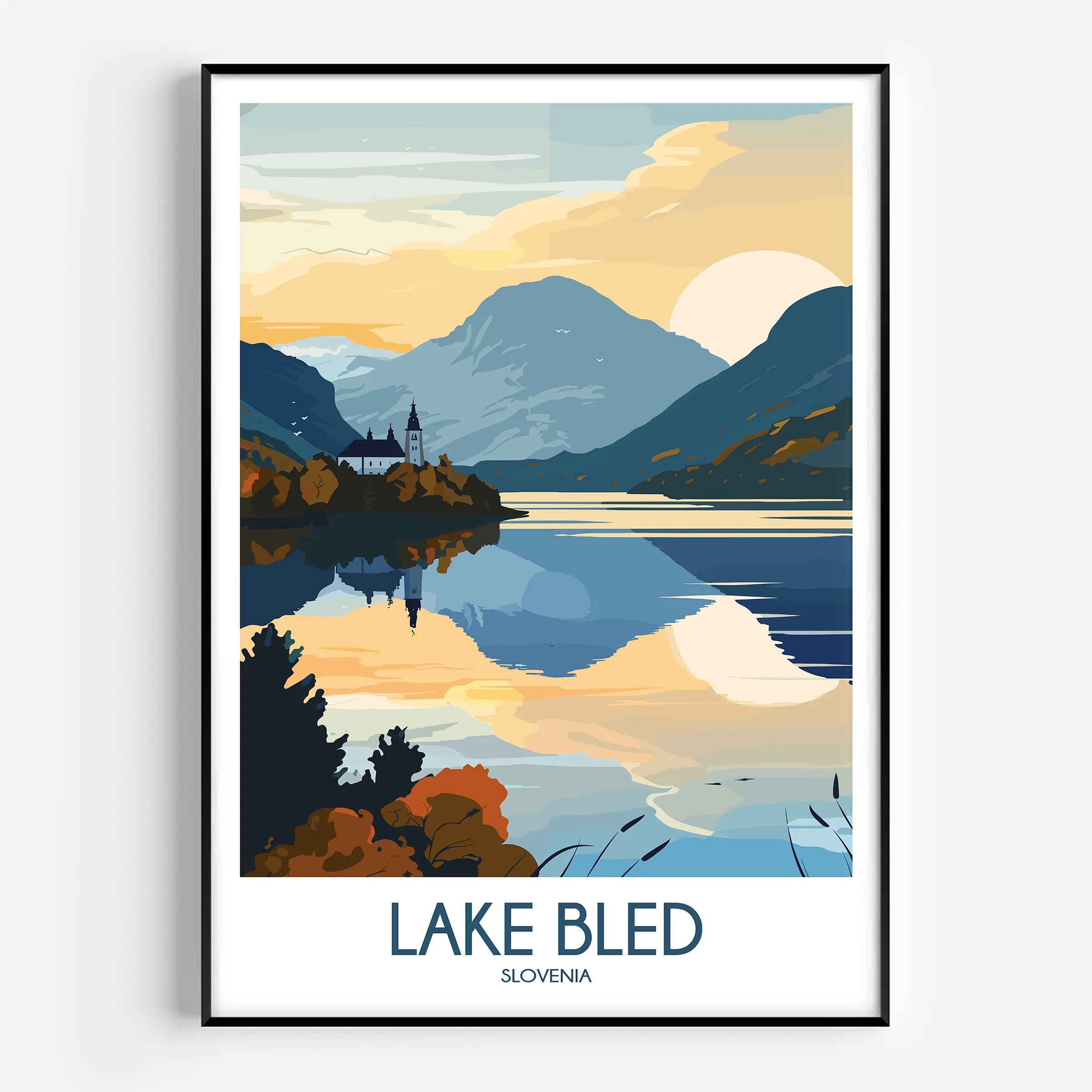 Lake Bled Minimalist Wall Art